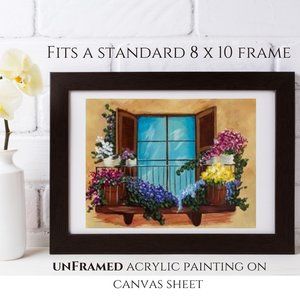 Balcony Flower Garden Spring Botanical Wall Decor Fashion Art Floral Painting